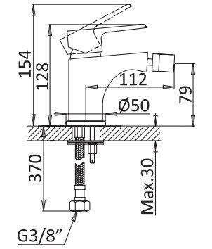 Смеситель Cezares Nautic BS1 NOP для биде 