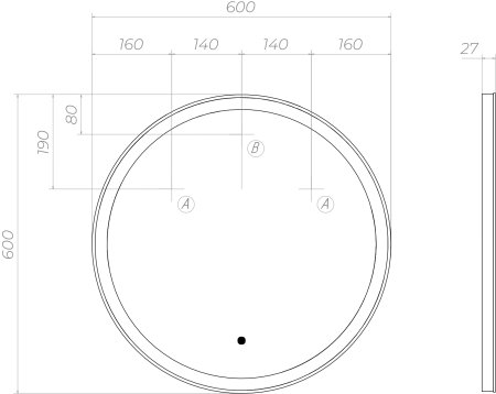Зеркало VIGO Cosmo z.COS.60.Classic, 60 см 
