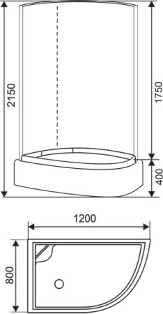 Душевая кабина Arcus S-09G L тонированное стекло 