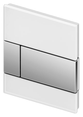 Кнопка смыва TECE Square Urinal 9242802 белое стекло, кнопка хром 