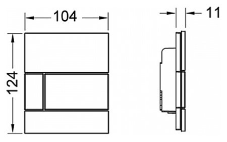 Кнопка смыва TECE Square Urinal 9242802 белое стекло, кнопка хром 