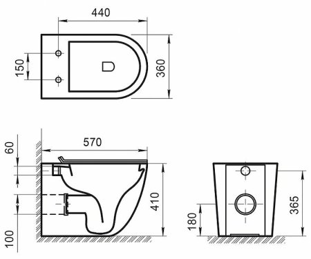 Унитаз BelBagno Sfera-R BB2141CBR приставной без сиденья 