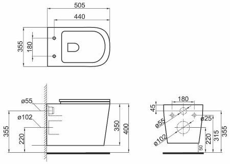 Унитаз BelBagno Veneto BB132CHR подвесной без сиденья 