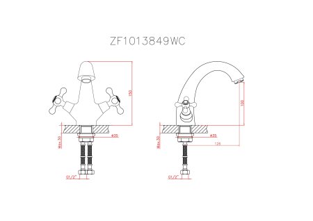 Смеситель для раковины HAIBA CRON CN1008-8 