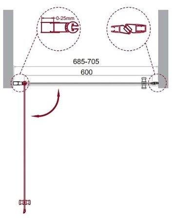 Душевая дверь BelBagno Etna 70 ETNA-B-1-70-C-Cr профиль Хром стекло прозрачное 