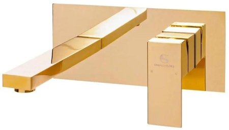 Смеситель для раковины встраиваемый Grocenberg GB588GO, золото 