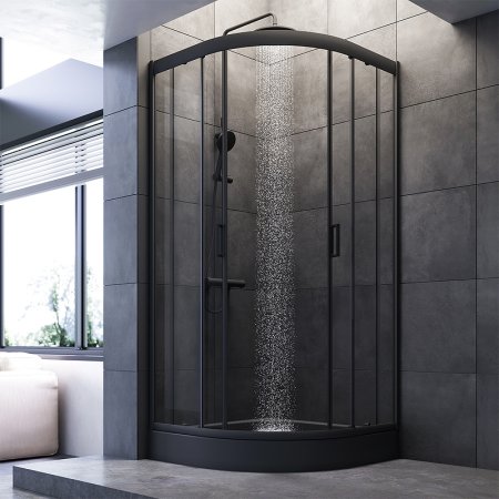 Душевой уголок AM.PM Gem 90х90 W90G-401-090BT профиль Черный матовый стекло прозрачное 