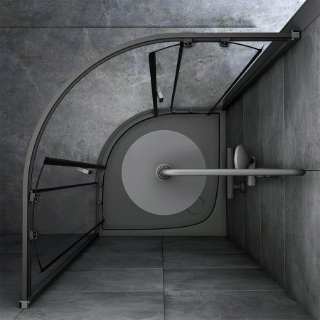 Душевой уголок AM.PM Gem 90х90 W90G-401-090BT профиль Черный матовый стекло прозрачное 