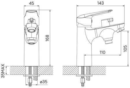 Смеситель для ванны IDDIS Torr (TORSB10i07) 
