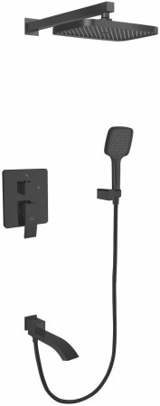 Душевая система встраиваемая Rose R1535H, черный 