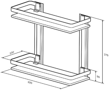 Стеклянная полка AM.PM Sense L A7455200 Серебристая 