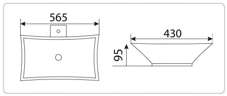 Раковина накладная CeramaLux 9176 
