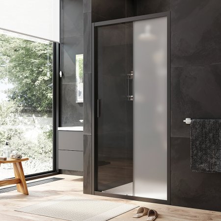 Душевая дверь AM.PM Gem Solo 100 W90G-100-1-195BM профиль Черный матовый стекло матовое-прозрачное 