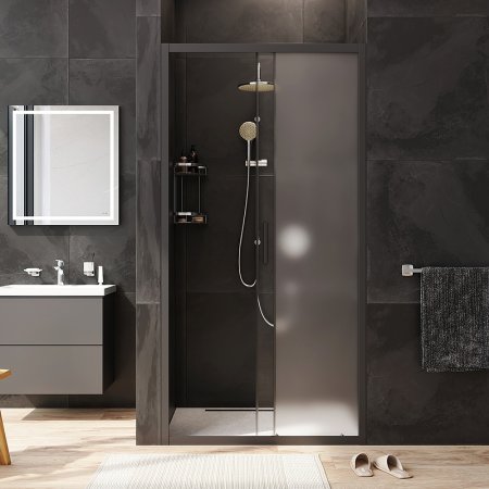 Душевая дверь AM.PM Gem Solo 100 W90G-100-1-195BM профиль Черный матовый стекло матовое-прозрачное 