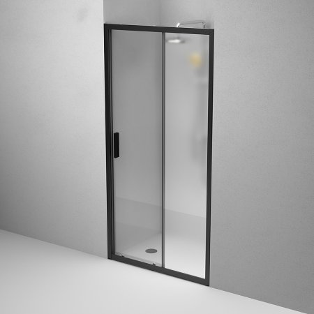 Душевая дверь AM.PM Gem Solo 100 W90G-100-1-195BM профиль Черный матовый стекло матовое-прозрачное 