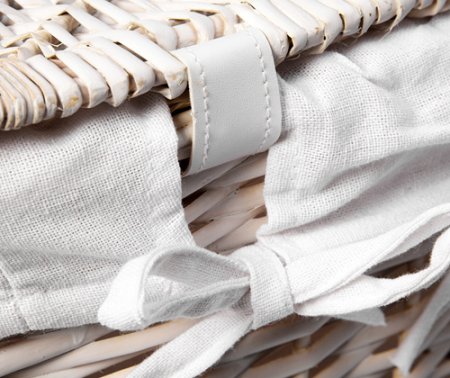 Корзина для белья WasserKRAFT Vils WB-560-L белая, большая, угловая 