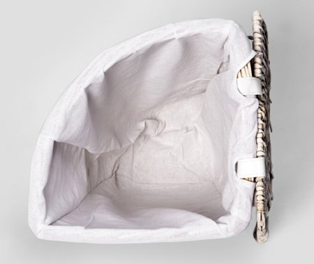 Корзина для белья WasserKRAFT Vils WB-560-L белая, большая, угловая 