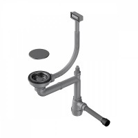 Сифон для мойки Omoikiri WK-1C-GM с прямоугольным переливом, вороненая сталь