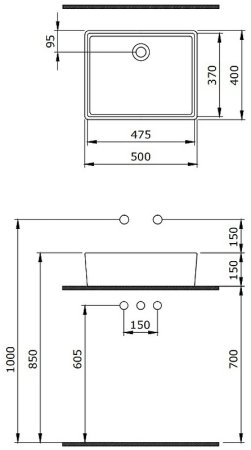 Раковина-чаша Berges Ego 50 181001 Белая глянцевая 