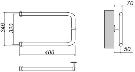 Водяной полотенцесушитель Grota Modesto 32х40 Хром 