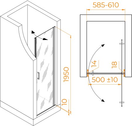 Душевая дверь RGW LE-003 600 