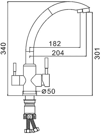 Смеситель для кухни Frap H899 F43899 Сатин 