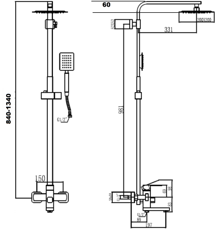 Душевая стойка Fmark (FS8145H) 