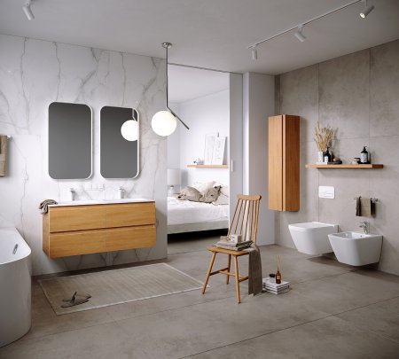 Шкаф пенал Aqwella Accent 35 ACC0535DZ подвесной Дуб золотой 