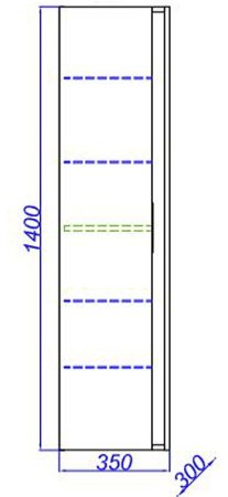 Шкаф пенал Aqwella Accent 35 ACC0535DZ подвесной Дуб золотой 