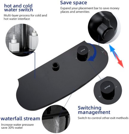 Душевая система Gappo G2495-86 Черная матовая 