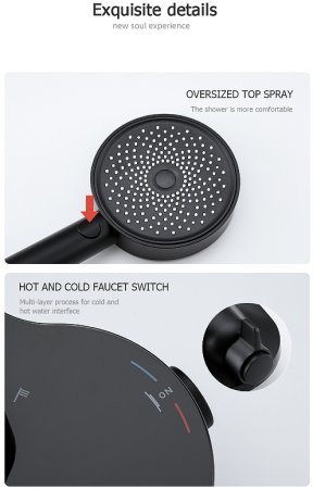 Душевая система Gappo G2495-86 Черная матовая 