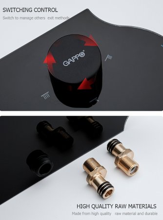 Душевая система Gappo G2495-86 Черная матовая 