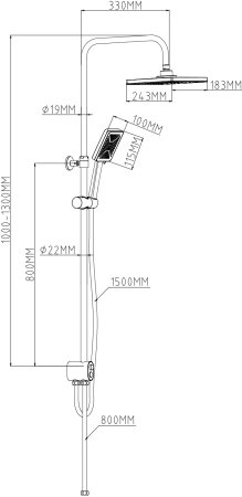 Душевая система ESKO (ST1450N) 