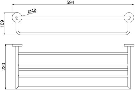 Полка для полотенец Allen Brau Priority 6.31014-BN Никель брашированный 