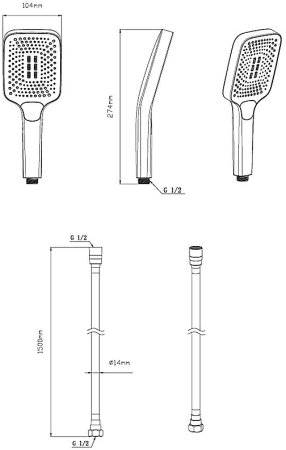 Ручной душ Vincea VSHN-41HGM Вороненая сталь 