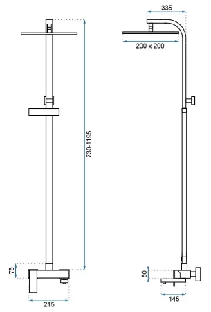 Душевая система 200 мм Rea Navaro REA-P0802 