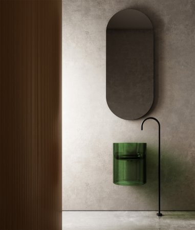 Раковина подвесная прозрачная ABBER Kristall AT2704Emerald зеленая 