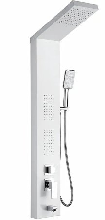 Душевая панель Frap F24005-8 с гидромассажем Белая Хром 