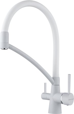 Смеситель Paulmark Siegen Si213111-431TW для кухонной мойки, белый матовый 