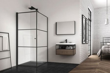 Душевой уголок Berges Dark 90х90 061020L профиль Черный матовый стекло прозрачное 