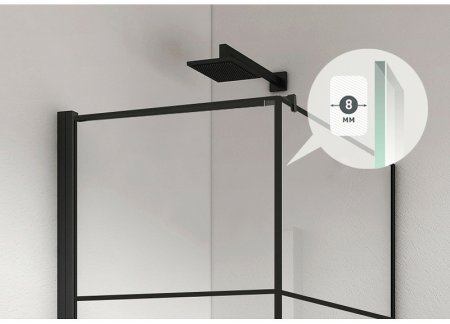 Душевой уголок Berges Dark 90х90 061020L профиль Черный матовый стекло прозрачное 