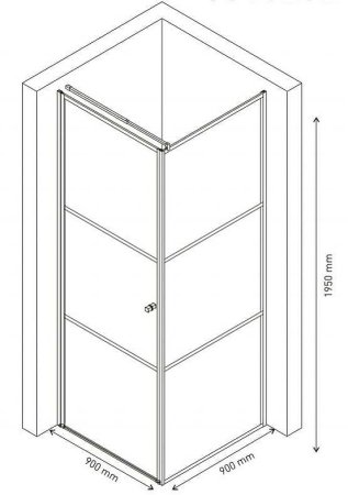 Душевой уголок Berges Dark 90х90 061020L профиль Черный матовый стекло прозрачное 