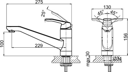 Смеситель D&K Rialto DA1062301 для кухонной мойки 
