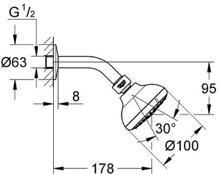 Верхний душ Grohe Tempesta 100 26088001 Хром 