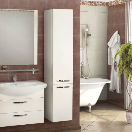 Шкаф пенал Aquaton Ария М 1A124403AA010 подвесной Белый 