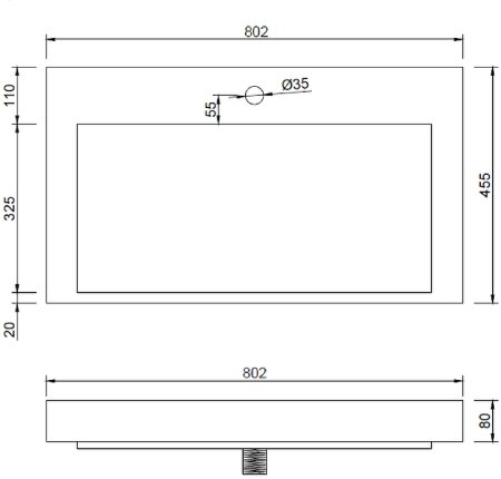 Раковина Boheme Armadi Art Flat 80 859-080 Белая 