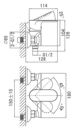 Смеситель D&K Durer Bayern DA1253101 для душа 