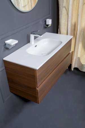 Тумба без раковины Armadi Art Vallessi 100*46 см DARK OAK матовый 2 полки 837-100-D 
