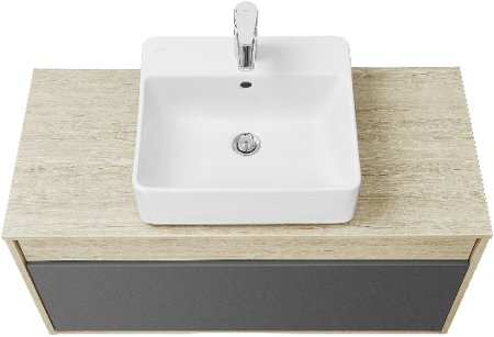 Тумба под раковину Aquaton Лофт Урбан 100 1A247701LQX60 подвесная Cерый графит Дуб орегон 