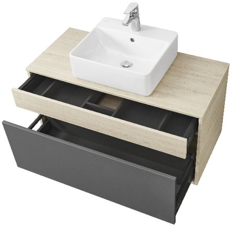 Тумба под раковину Aquaton Лофт Урбан 100 1A247701LQX60 подвесная Cерый графит Дуб орегон 